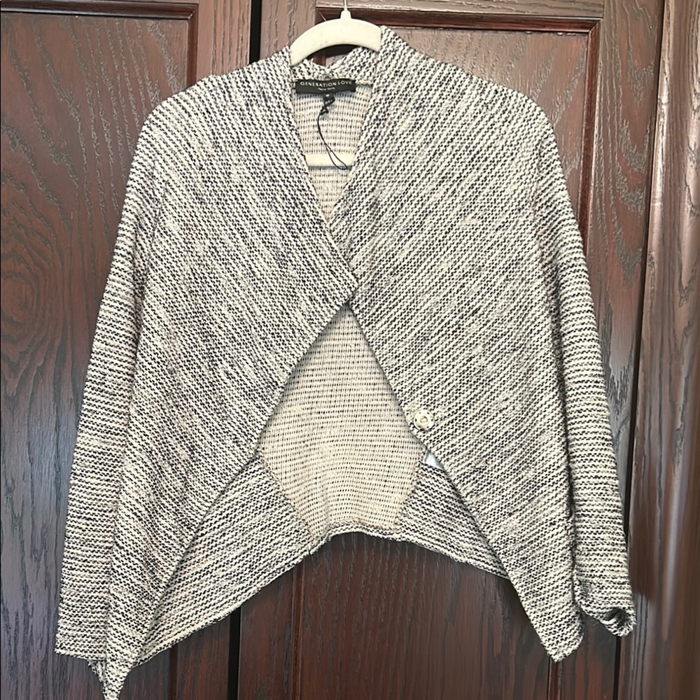 New sweater-jacket 
78% cotton 20% acrylic
2% polyester